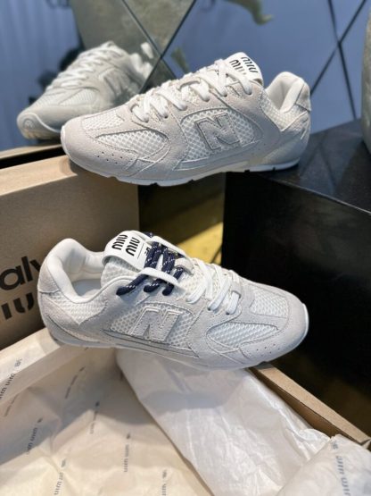  New Balance X Miu Miu 530 SL suede and mesh sneakers #4030 - Image 5
