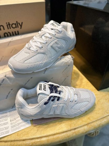  New Balance X Miu Miu 530 SL suede and mesh sneakers #4030 - Image 9