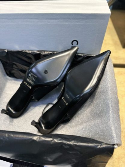REPLICA CELINE ALMA TRIOMPHE SLINGBACK IN GROS-GRAIN HIGH HEEL SHOES #3928 - Image 2