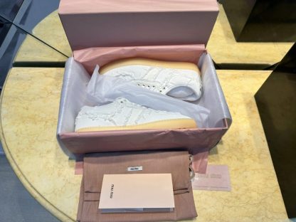  Miu Miu Denim sneakers White #4024 - Image 3