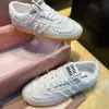  Miu Miu Denim sneakers White #4024 - Image 5