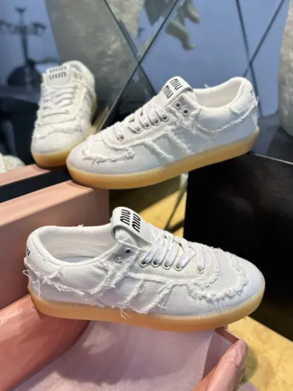  Miu Miu Denim sneakers White #4024 - Image 8