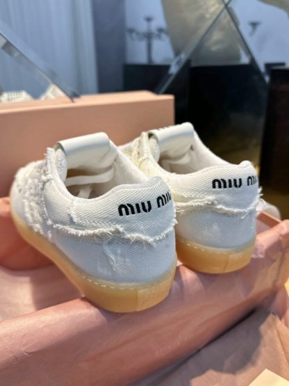  Miu Miu Denim sneakers White #4024 - Image 9