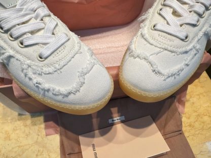  Miu Miu Denim sneakers White #4024 - Image 10