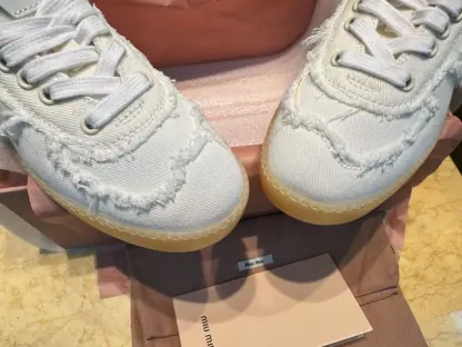  Miu Miu Denim sneakers White #4024 - Image 10