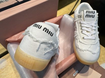  Miu Miu Denim sneakers White #4024 - Image 13