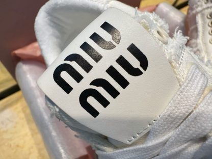  Miu Miu Denim sneakers White #4024 - Image 15