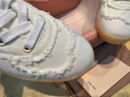  Miu Miu Denim sneakers White #4024 - Image 17