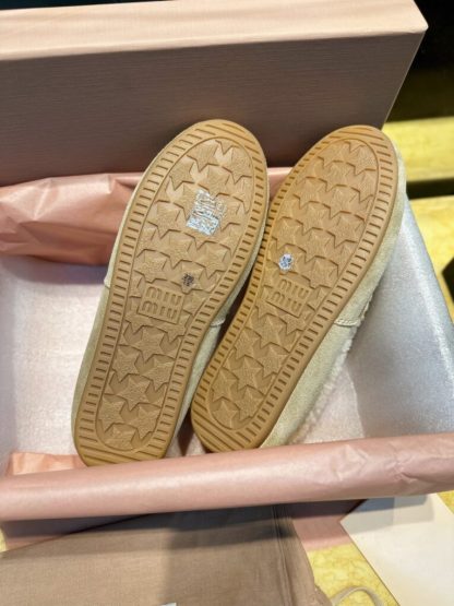  Miu Miu suede loafers with fur metal coin #4027 - Image 4