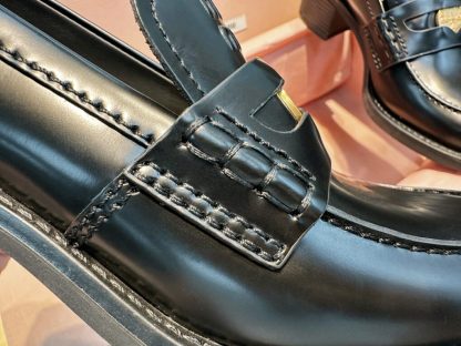  Miu Miu Brushed leather loafers metal coin #4025 - Image 12