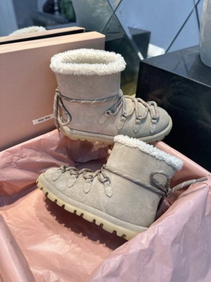  Miu Miu Suede booties Beige #4023 - Image 11