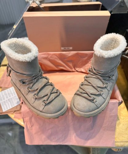  Miu Miu Suede booties Beige #4023 - Image 12