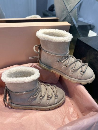  Miu Miu Suede booties Beige #4023 - Image 13