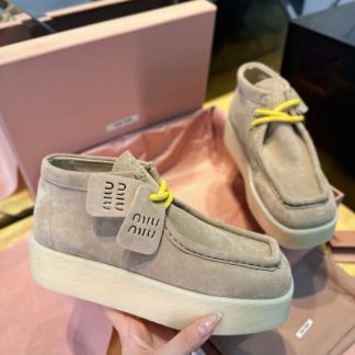 Replica Miu Miu Suede delave wedge ankle boots #4021