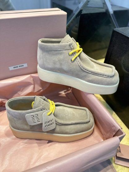 Miu Miu Suede delave wedge ankle boots #4021 - Image 13