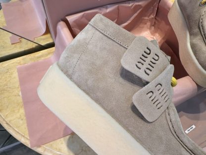  Miu Miu Suede delave wedge ankle boots #4021 - Image 8