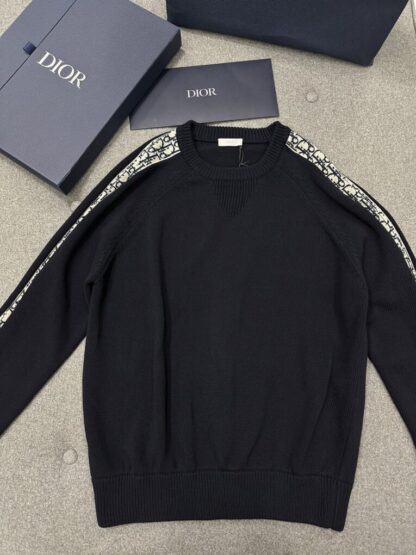 Replica Dior Sweater with Dior Oblique Inserts Deep Blue #4109