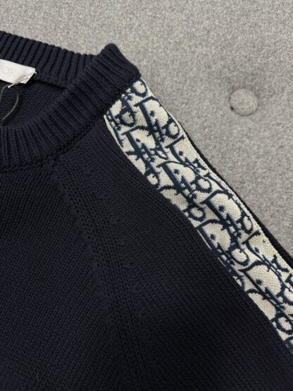  Dior Sweater with Dior Oblique Inserts Deep Blue #4109 - Image 6