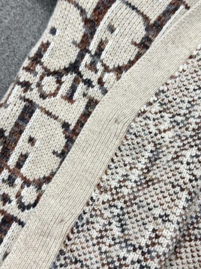  Dior Oblique Cardigan Sweater With Buttons Beige and Brown Virgin Wool Jacquard #3980 - Image 18