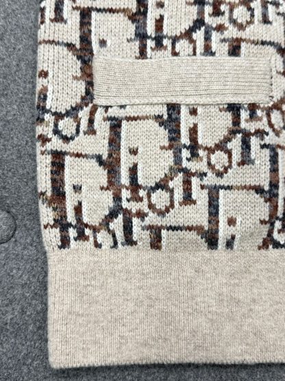  Dior Oblique Cardigan Sweater With Buttons Beige and Brown Virgin Wool Jacquard #3980 - Image 21