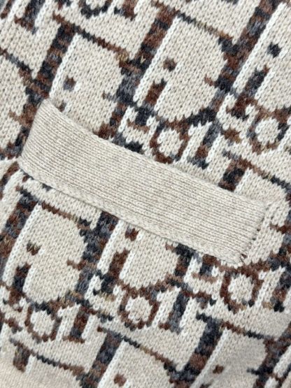  Dior Oblique Cardigan Sweater With Buttons Beige and Brown Virgin Wool Jacquard #3980 - Image 22