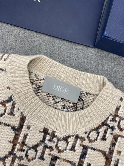  Dior Oblique Cardigan Beige and Brown Virgin Wool Jacquard #3983 - Image 14