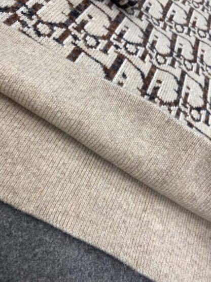  Dior Oblique Cardigan Beige and Brown Virgin Wool Jacquard #3983 - Image 12