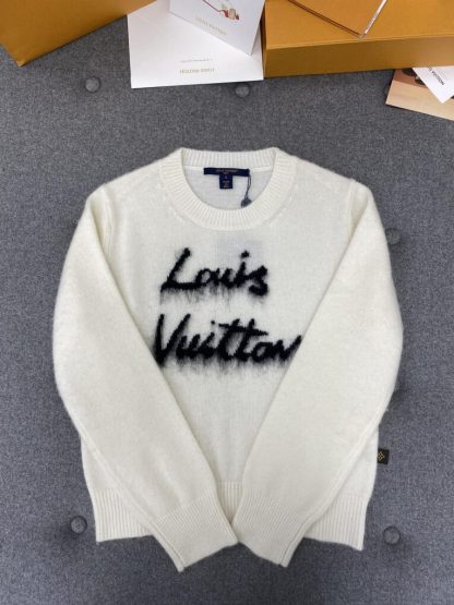  Louis Vuitton Brushed Knit Jumper 1AGHCT White #3988 - Image 3