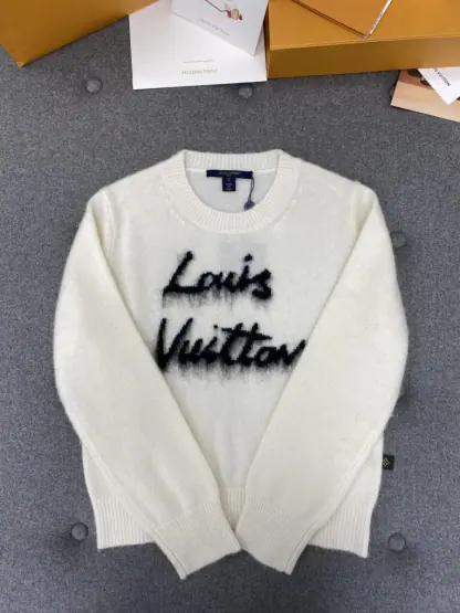  Louis Vuitton Brushed Knit Jumper 1AGHCT White #3988 - Image 3