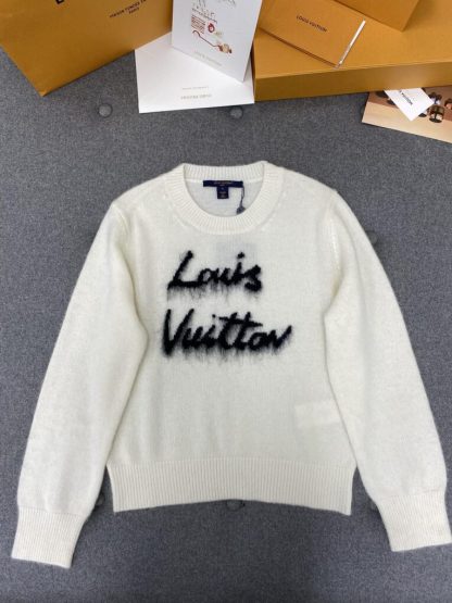  Louis Vuitton Brushed Knit Jumper 1AGHCT White #3988 - Image 5