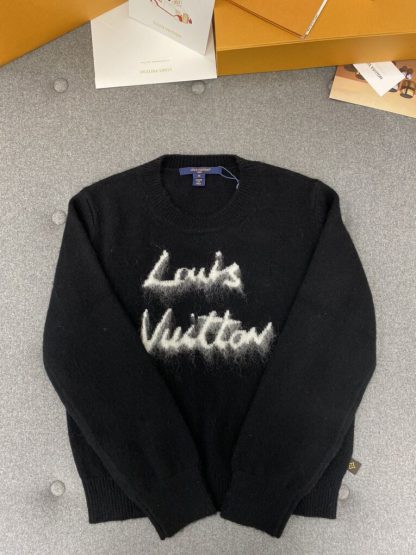  Louis Vuitton Brushed Knit Jumper 1AGHCT Black #3987 - Image 5