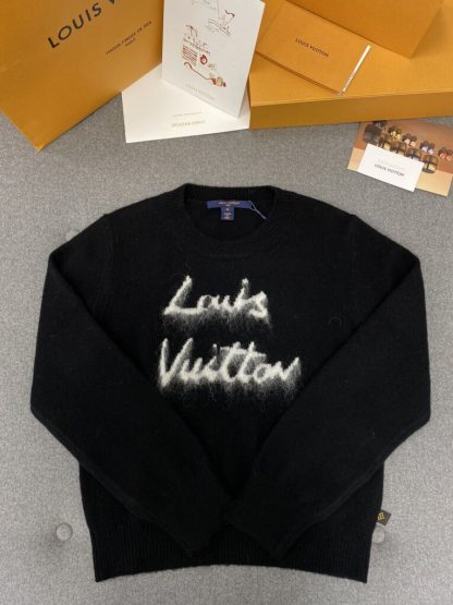  Louis Vuitton Brushed Knit Jumper 1AGHCT Black #3987 - Image 3