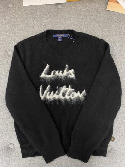  Louis Vuitton Brushed Knit Jumper 1AGHCT Black #3987 - Image 8