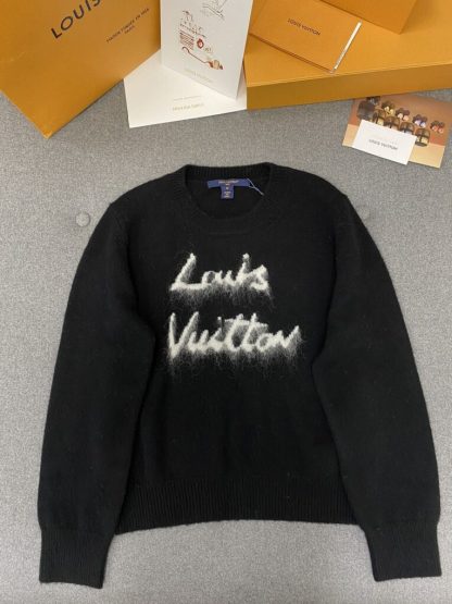  Louis Vuitton Brushed Knit Jumper 1AGHCT Black #3987 - Image 9