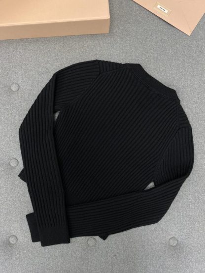  Miu Miu Cropped wool sweater Black Knitwear Women #3984 - Image 8