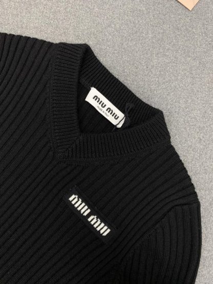  Miu Miu Cropped wool sweater Black Knitwear Women #3984 - Image 18