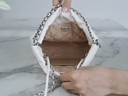 REPLICA CHANEL 22 MINI HANDBAG CALFSKIN WHITE & SLIVER HARDWARE 2025 #4042 - Image 3