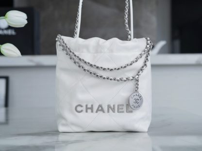 REPLICA CHANEL 22 MINI HANDBAG CALFSKIN WHITE & SLIVER HARDWARE 2025 #4042 - Image 2