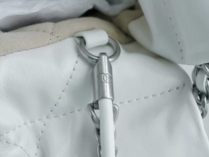 REPLICA CHANEL 22 MINI HANDBAG CALFSKIN WHITE & SLIVER HARDWARE 2025 #4042 - Image 10