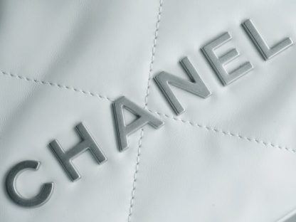 REPLICA CHANEL 22 MINI HANDBAG CALFSKIN WHITE & SLIVER HARDWARE 2025 #4042 - Image 14