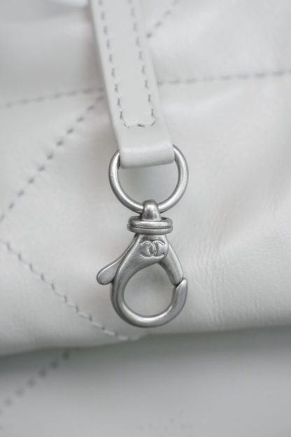 REPLICA CHANEL 22 SMALL HANDBAG CALFSKIN WHITE & SLIVER HARDWARE 2025 #4044 - Image 16