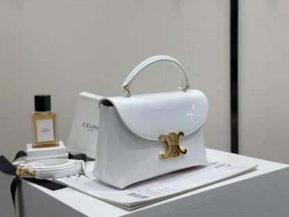 REPLICA CELINE TEEN NINO BAG IN SHINY CALFSKIN 118113 WHITE #3976 - Image 7