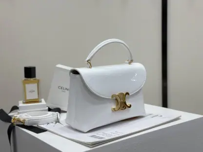 REPLICA CELINE TEEN NINO BAG IN SHINY CALFSKIN 118113 WHITE #3976 - Image 7