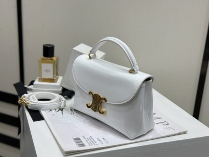 REPLICA CELINE TEEN NINO BAG IN SHINY CALFSKIN 118113 WHITE #3976 - Image 2