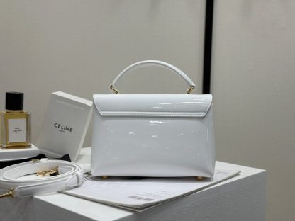 REPLICA CELINE TEEN NINO BAG IN SHINY CALFSKIN 118113 WHITE #3976 - Image 9