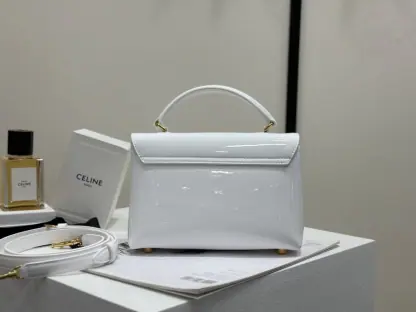 REPLICA CELINE TEEN NINO BAG IN SHINY CALFSKIN 118113 WHITE #3976 - Image 9