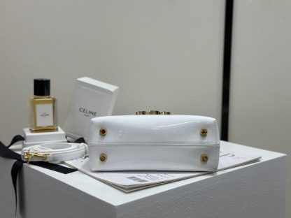 REPLICA CELINE TEEN NINO BAG IN SHINY CALFSKIN 118113 WHITE #3976 - Image 5