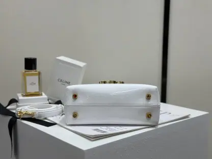 REPLICA CELINE TEEN NINO BAG IN SHINY CALFSKIN 118113 WHITE #3976 - Image 5