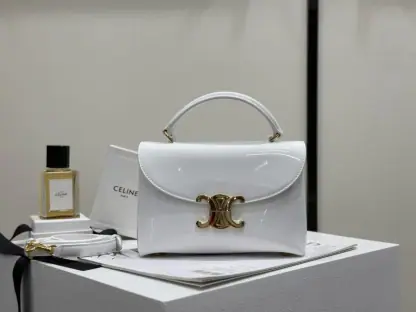 REPLICA CELINE TEEN NINO BAG IN SHINY CALFSKIN 118113 WHITE #3976