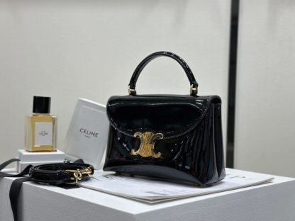 REPLICA CELINE TEEN NINO BAG IN SHINY CALFSKIN 118113 BLACK #3975 - Image 9